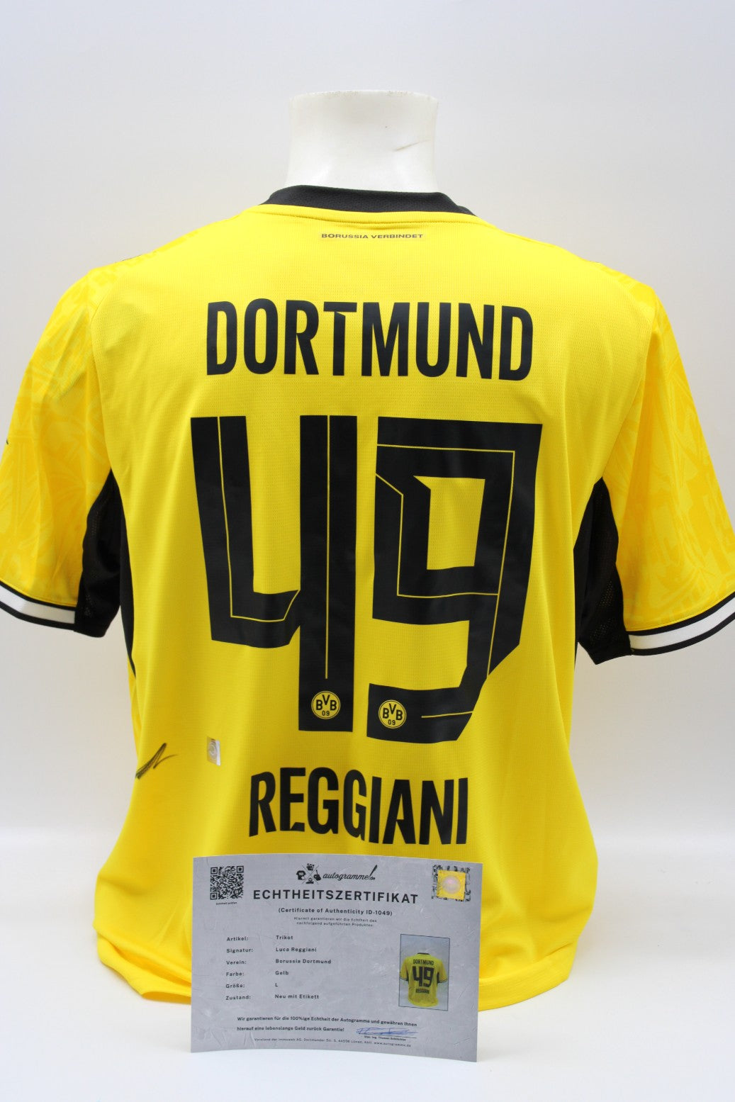 Borussia Dortmund Trikot Luca Reggiani signiert Autogramm zertifiziert L