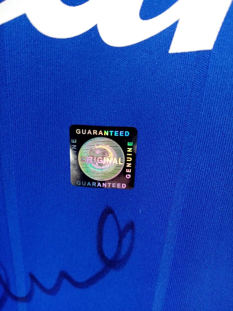 Everton Trikot Phil Neville signiert Autogramm Fußball England Le Coq Sportif XL