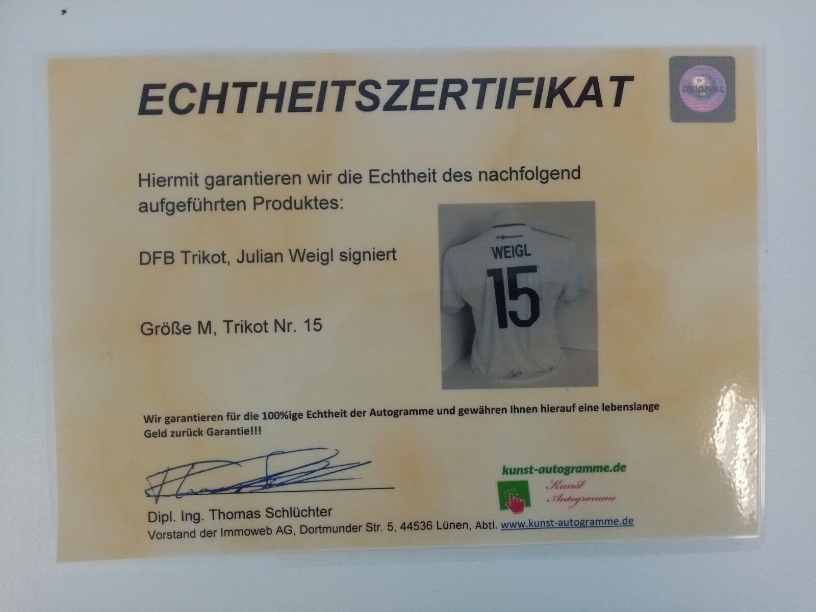 Germany jersey Julian Weigl signed DFB world champion autograph new adidas m