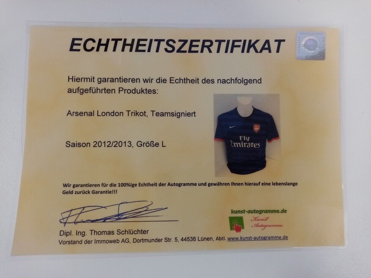 Arsenal london jersey 2012/2013 team signed England autograph football nike l