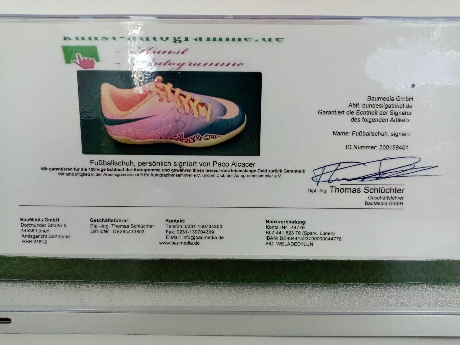 Football shoe paco alcacer signed lighting football spain la league shoe new