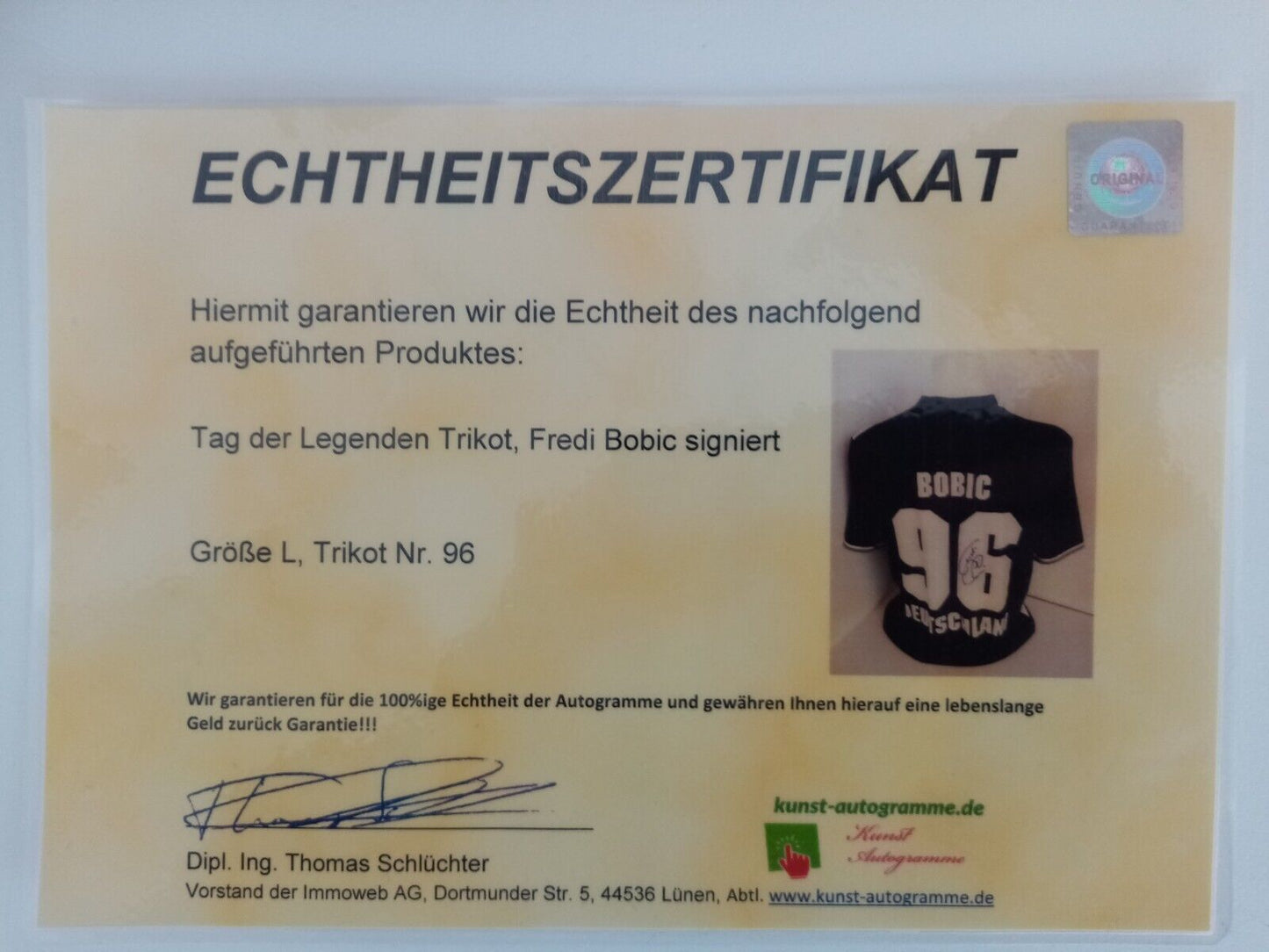 Tag der Legenden Trikot Fredi Bobic signiert Nestwerk Autogramm Fußball COA L