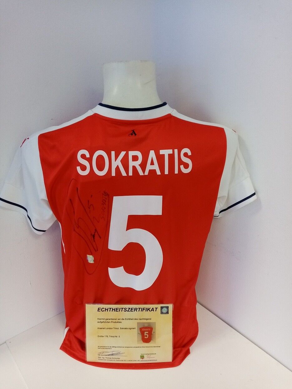 Arsenal London jersey Sokratis Signed football autograph Puma England NEW 176