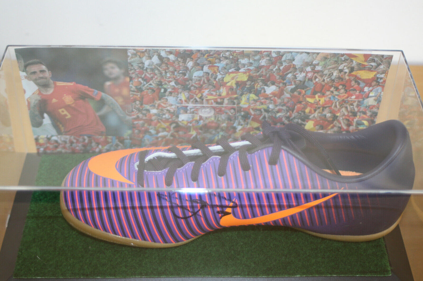 Fußballschuh Paco Alcacer signiert Villareal Spanien La Liga Fußball Nike Neu