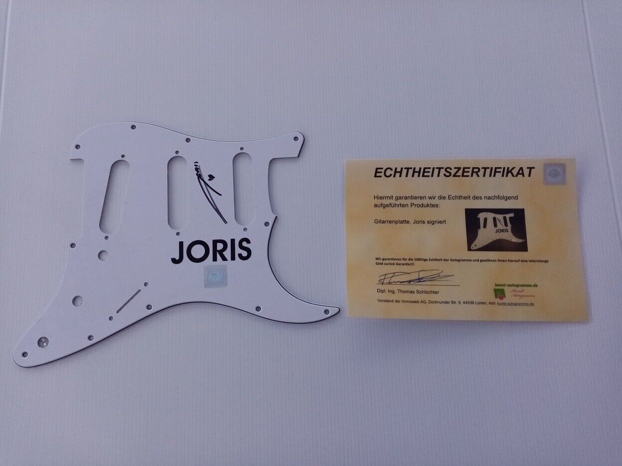 Guitar plate Joris signed music singer charts autograph new guitar