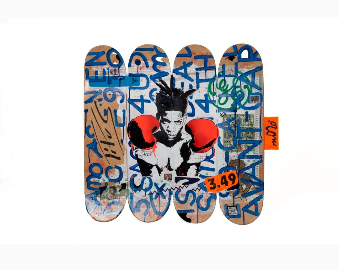 Titus works of art on skateboard decks - Titus Dittmann signed autograph