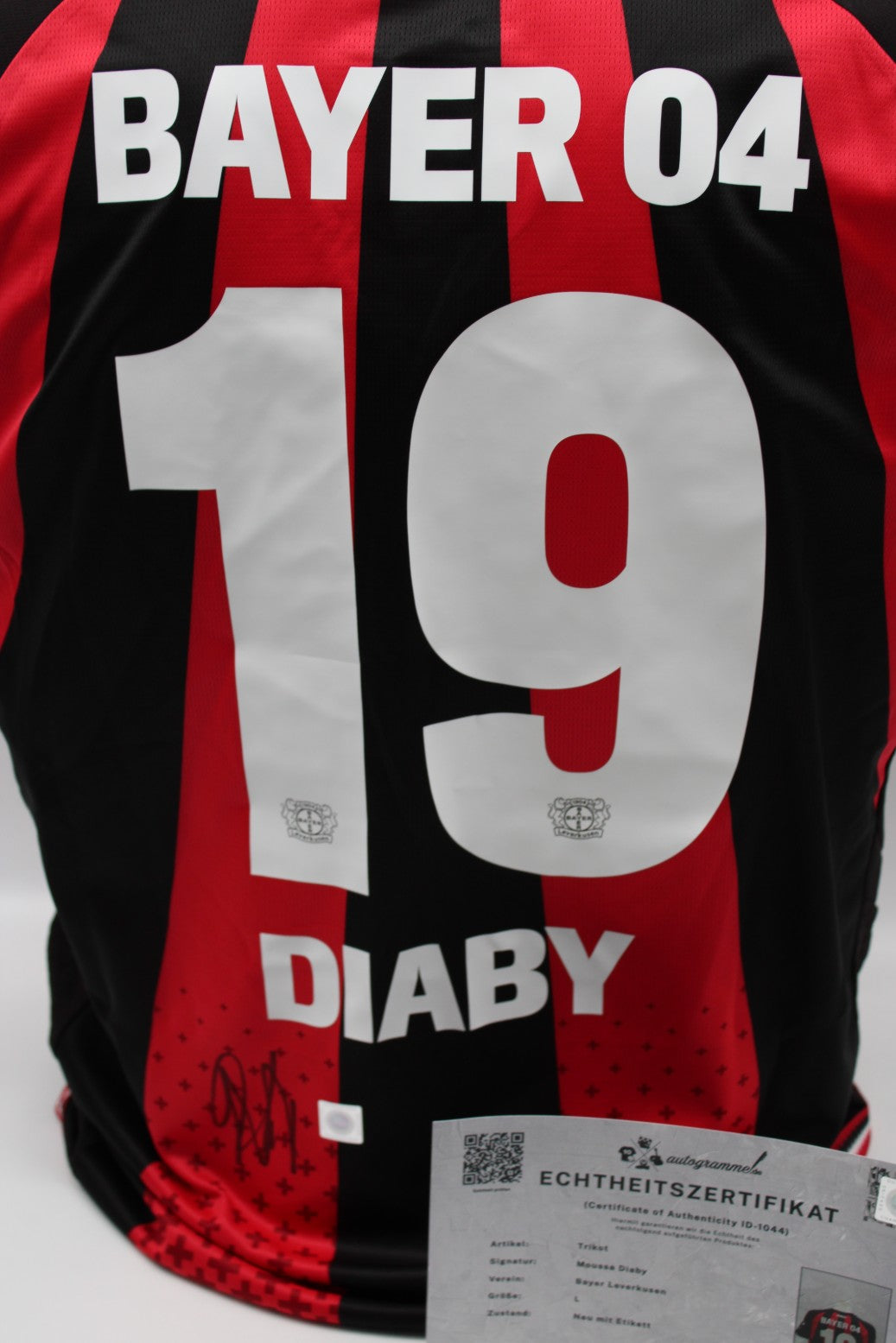 Bayer Leverkusen 2026/2027 Trikot Moussa Diaby signiert Autogramm zertifiziert L