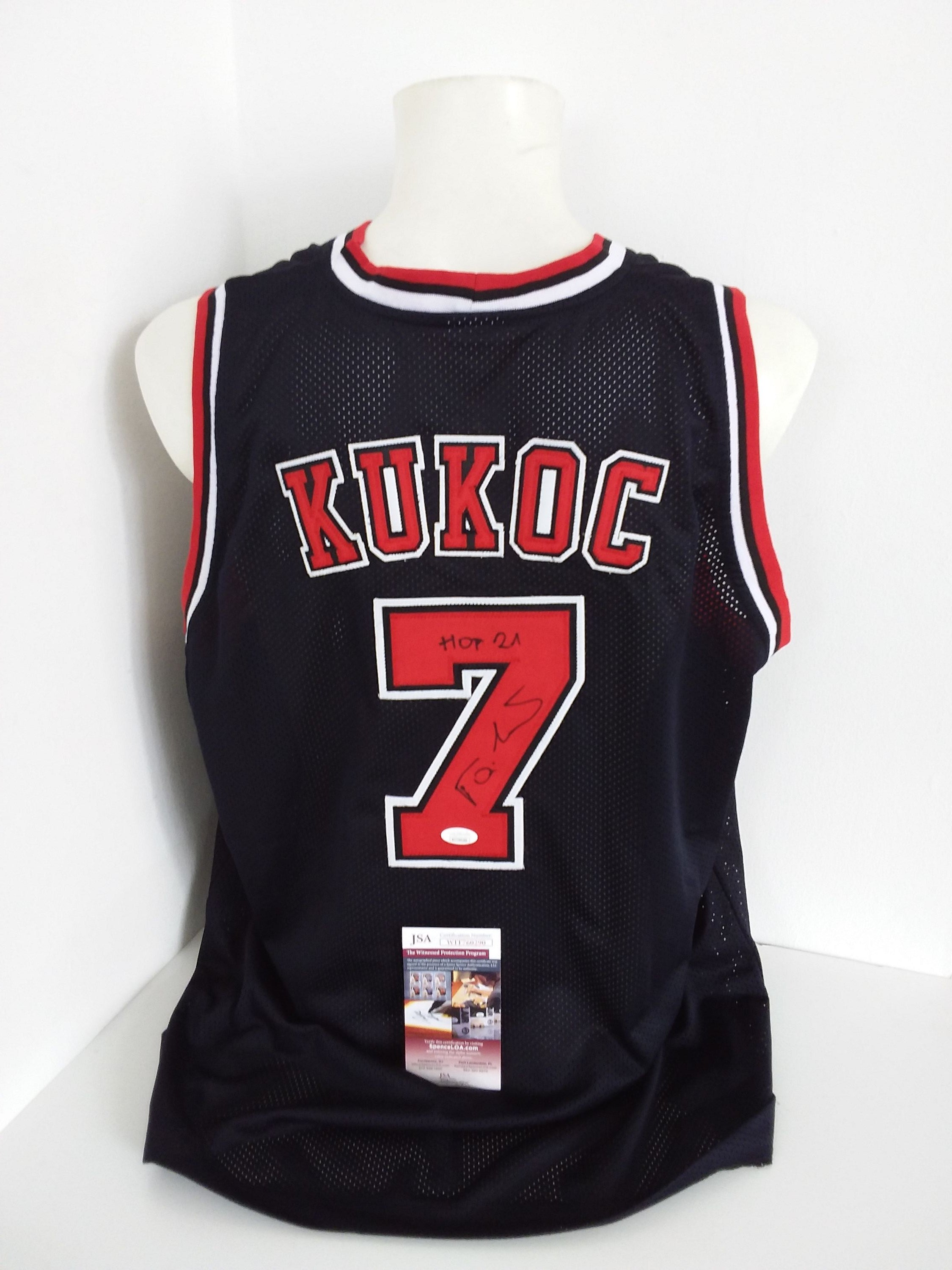 Basketball jersey Toni Kukoc signed NBA Chicago Bulls Croatia New Coa XL