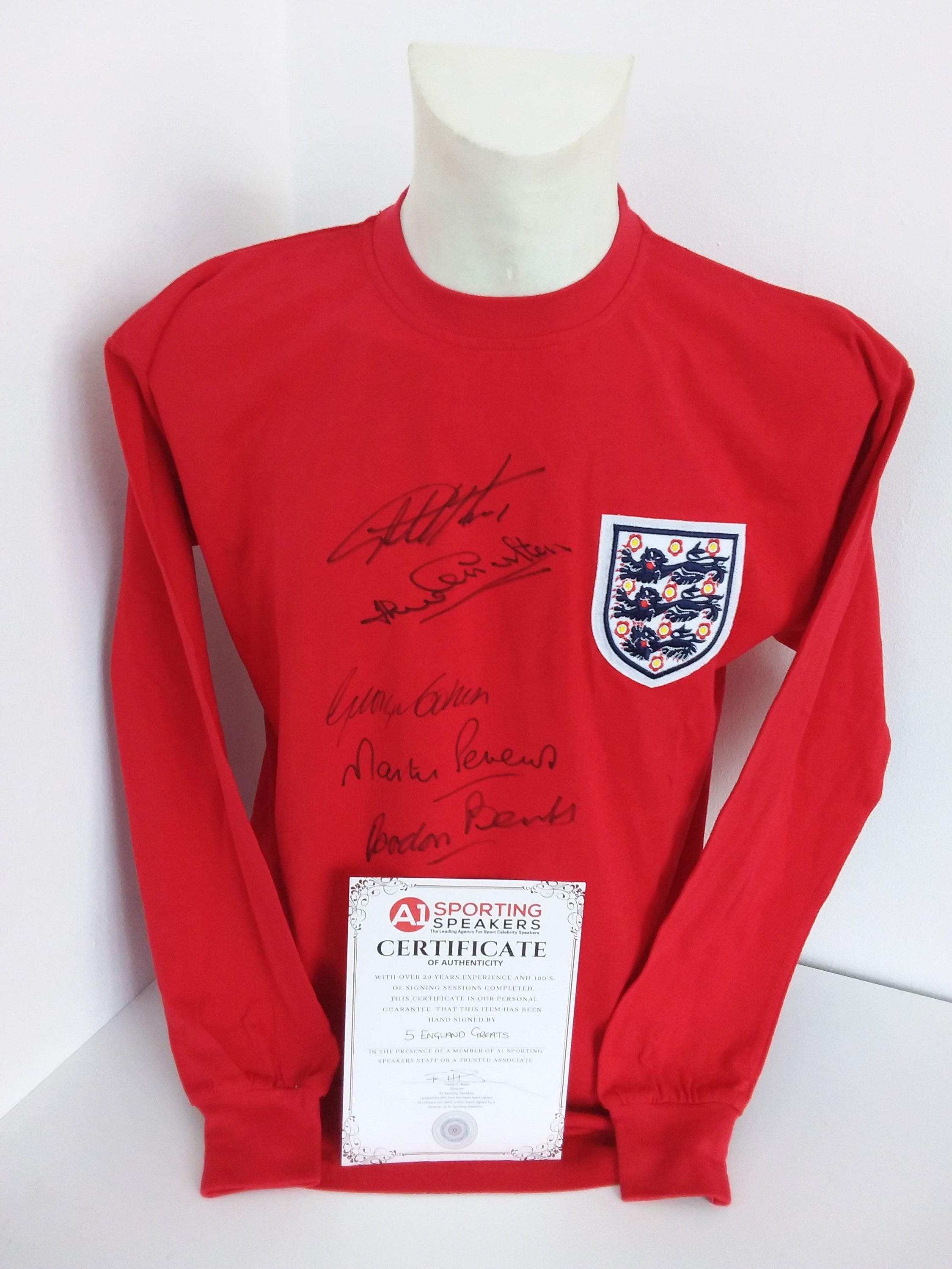 England replica jersey World Cup 1966 5x signed autograph football coa wembley m