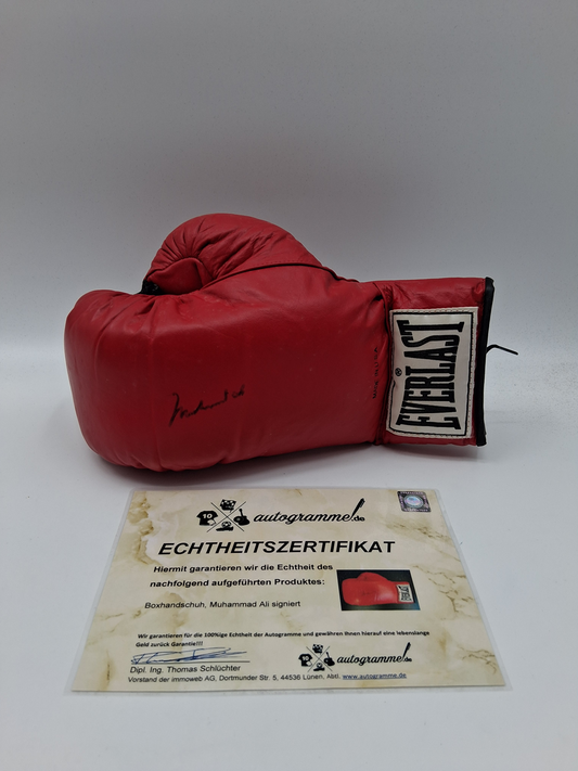 Boxhandschuh Muhammad Ali signiert Unterschrift Autogramm Boxen