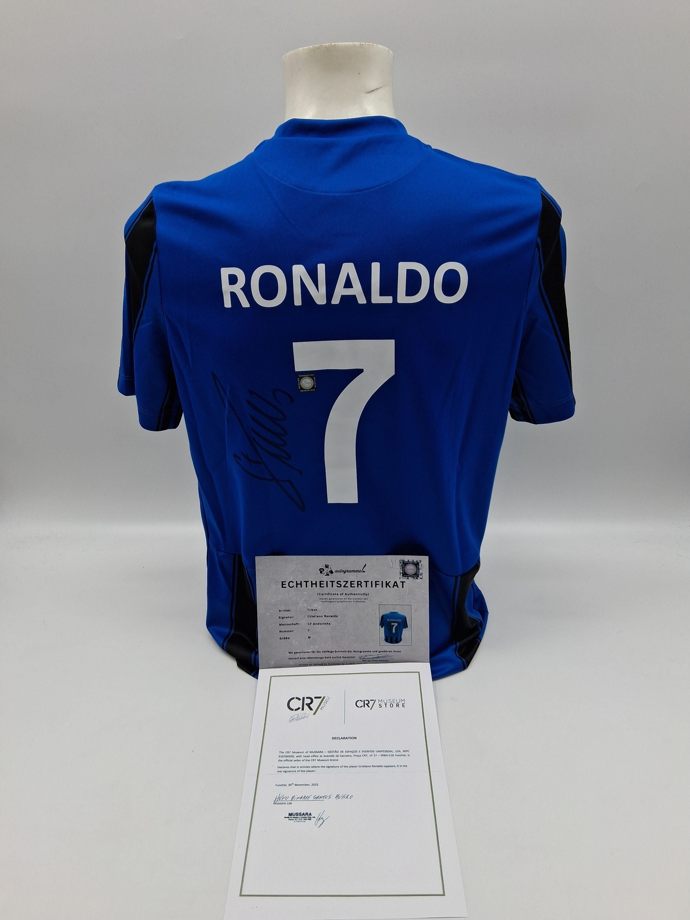 CF Andorinha Trikot Cristiano Ronaldo signiert Autogramm CFA Fußball COA M