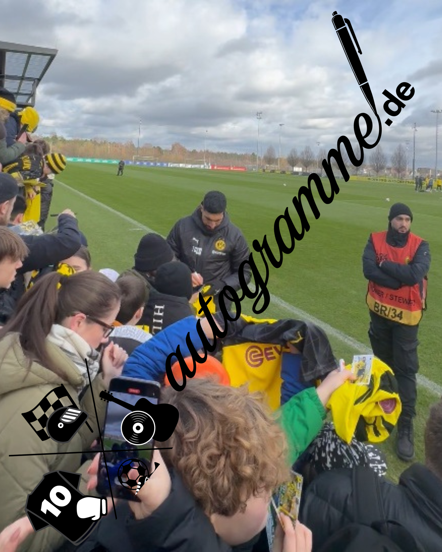 Kapitänsbinde Emre Can signiert im Rahmen Borussia Dortmund COA