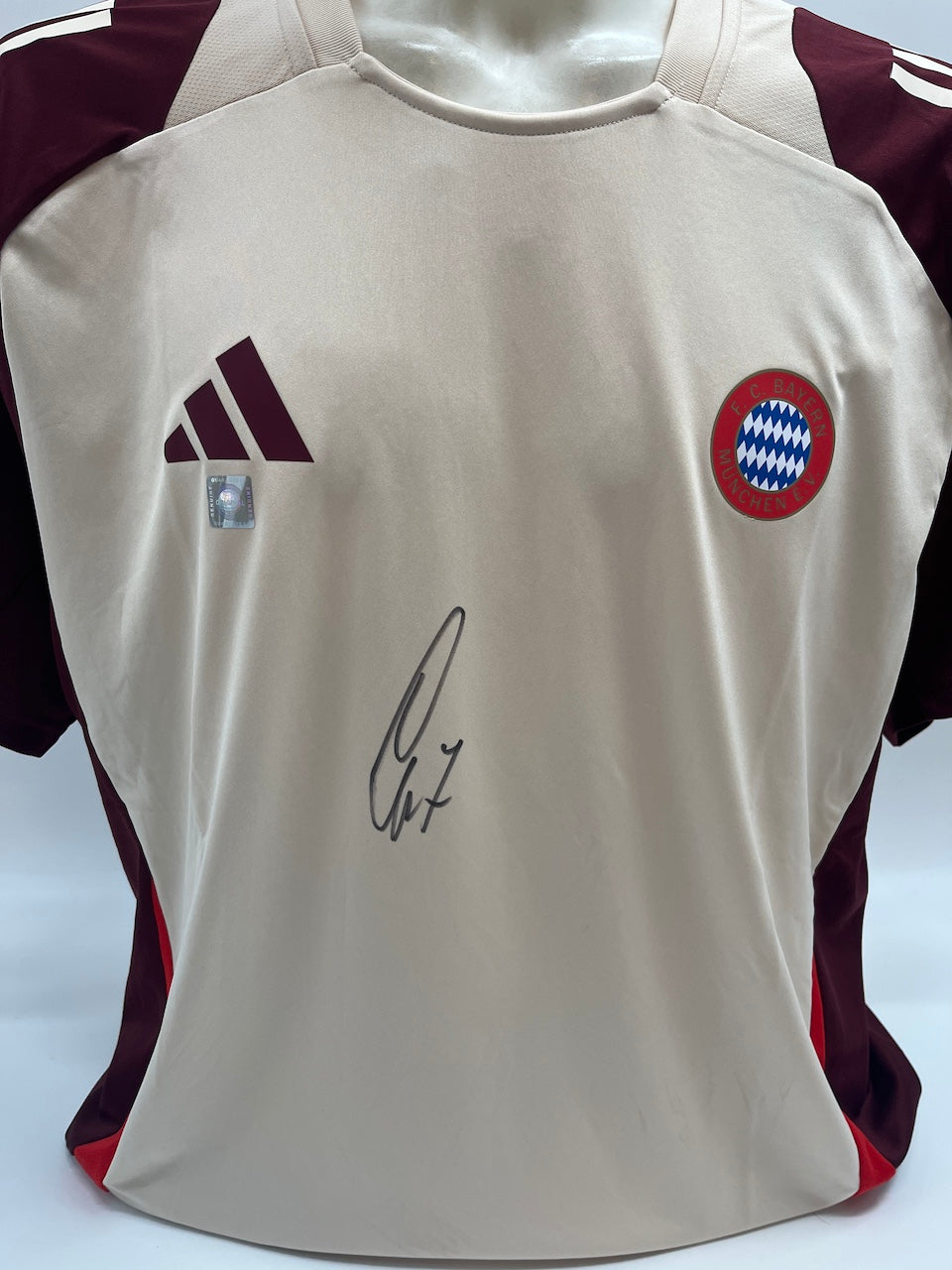 Bayern Munich shirt signed by Tom Bischof, FCB Adidas, XL