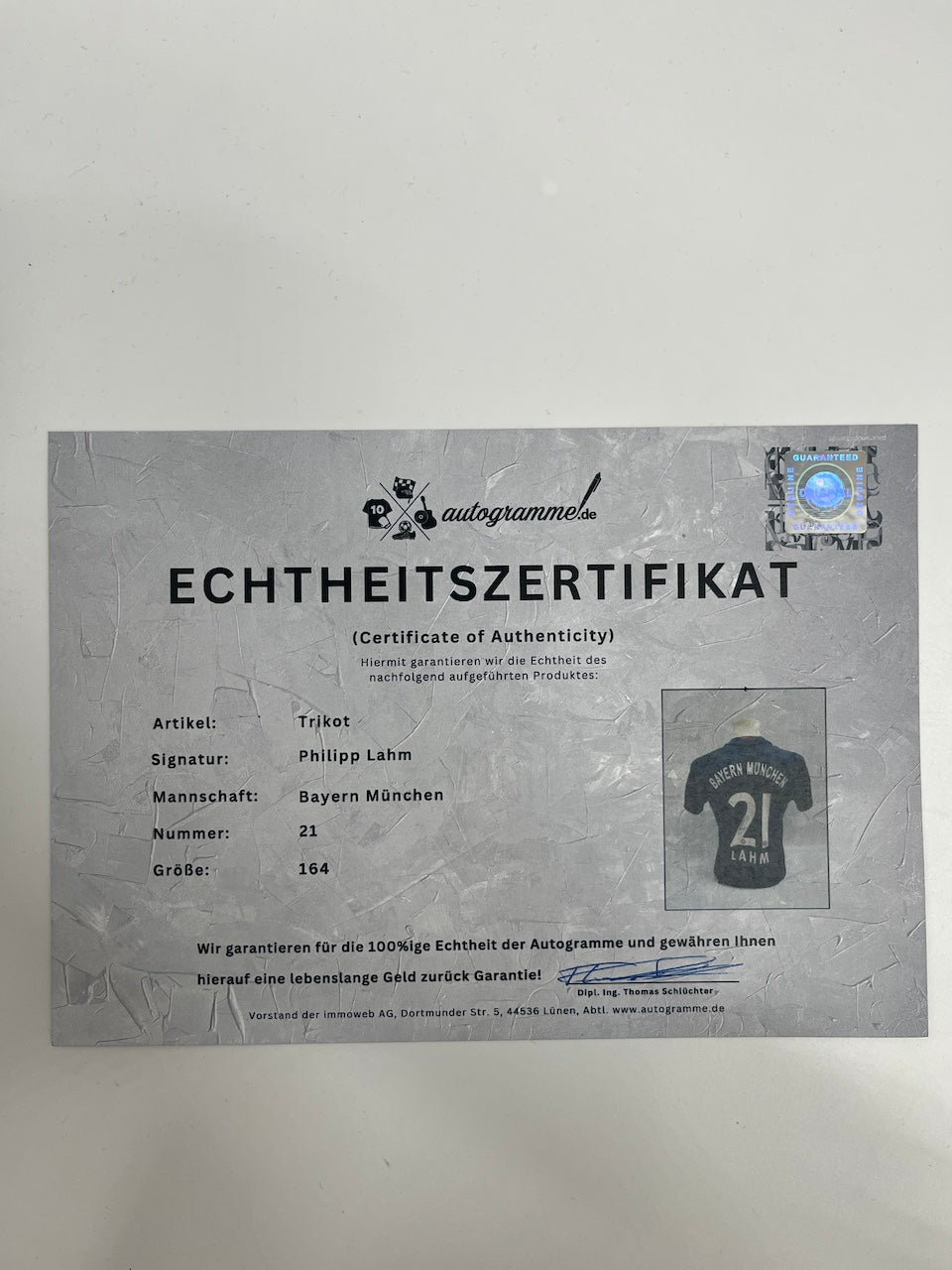 Bayern München Trikot Philipp Lahm signiert Autogramm Adidas 164
