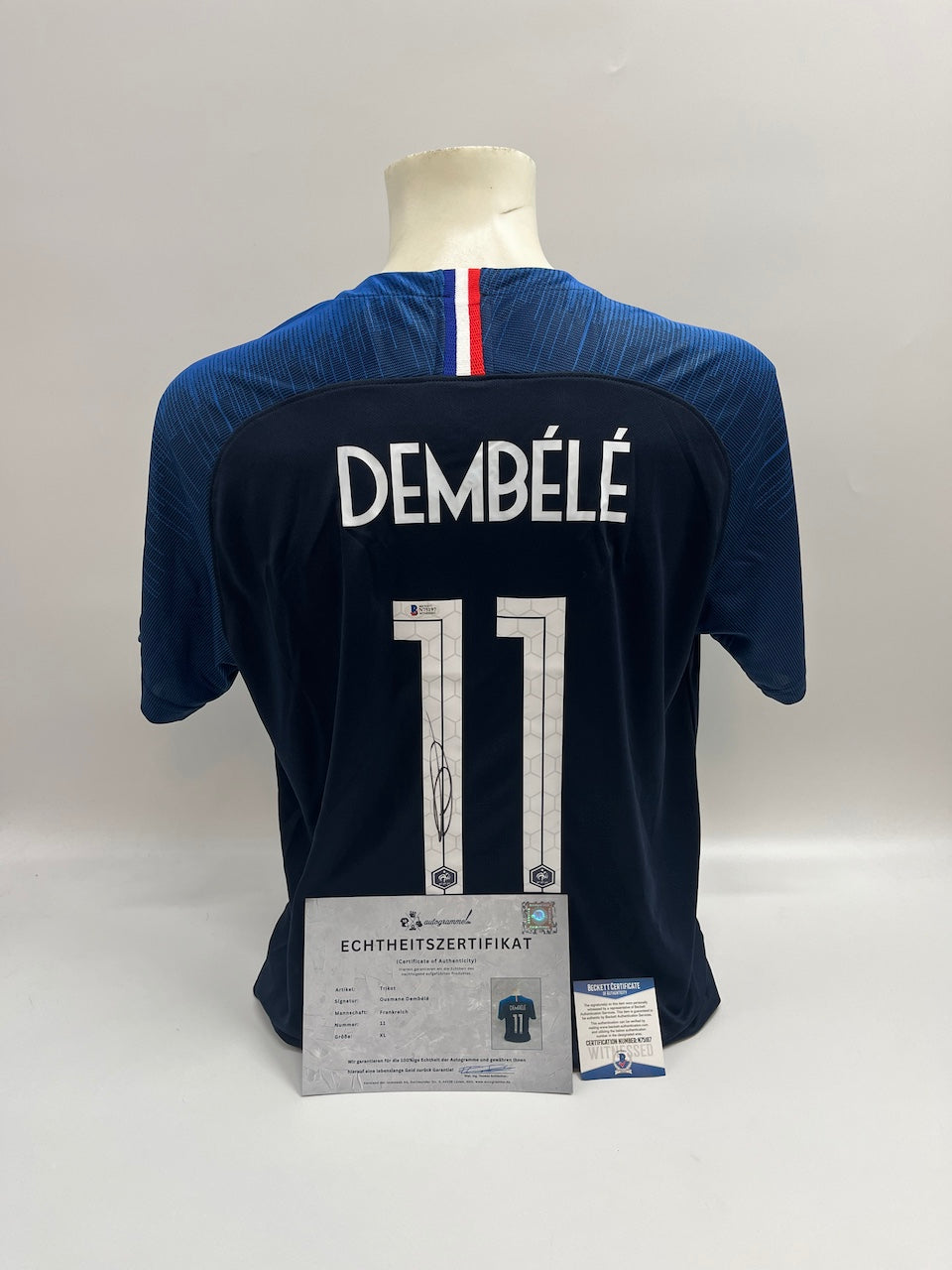 France jersey Ousmane Dembele signed Nike autographs XL