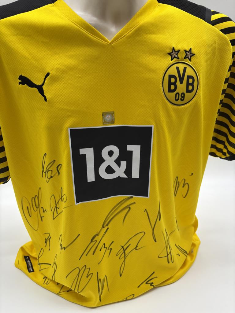 BVB Trikot 2021/2022 team signed Borussia Dortmund Coa Neu Puma XL