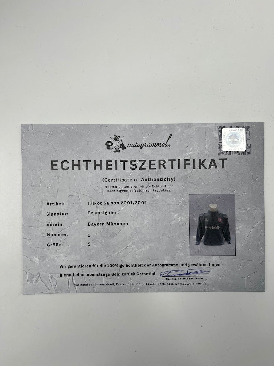 Bayern München Trikot 2001/2002 Teamsigniert Autogramm Adidas S