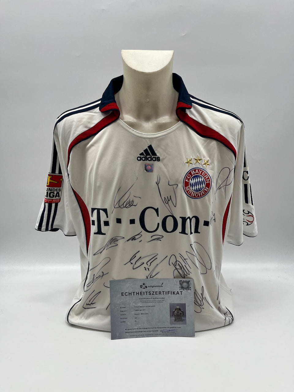 Bayern Munich jersey 2006/2007, team signed, autographed, Adidas COA XL