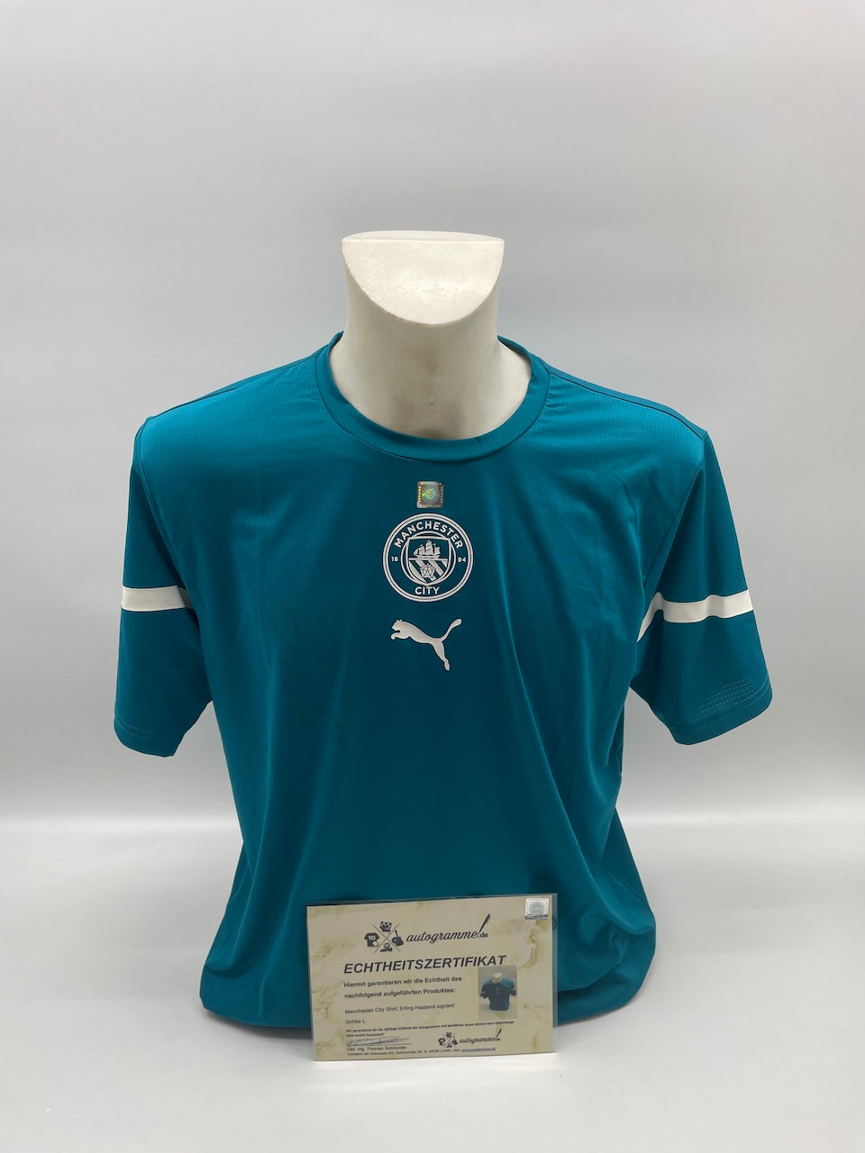 Manchester City Shirt Erling Haaland signed autograph football england puma l