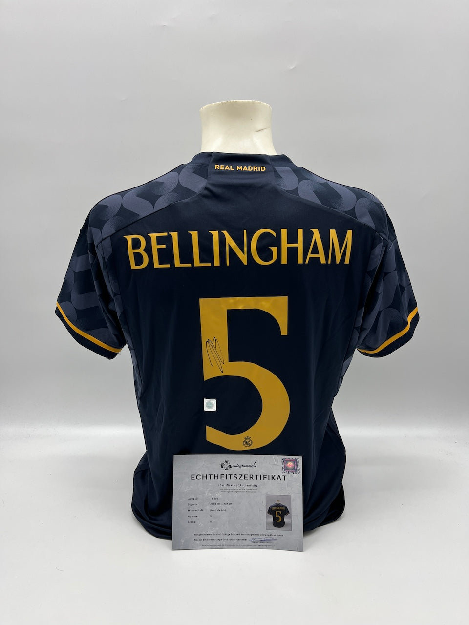 Real Madrid Trikot Jude Bellingham signiert Autogramm Adidas COA M