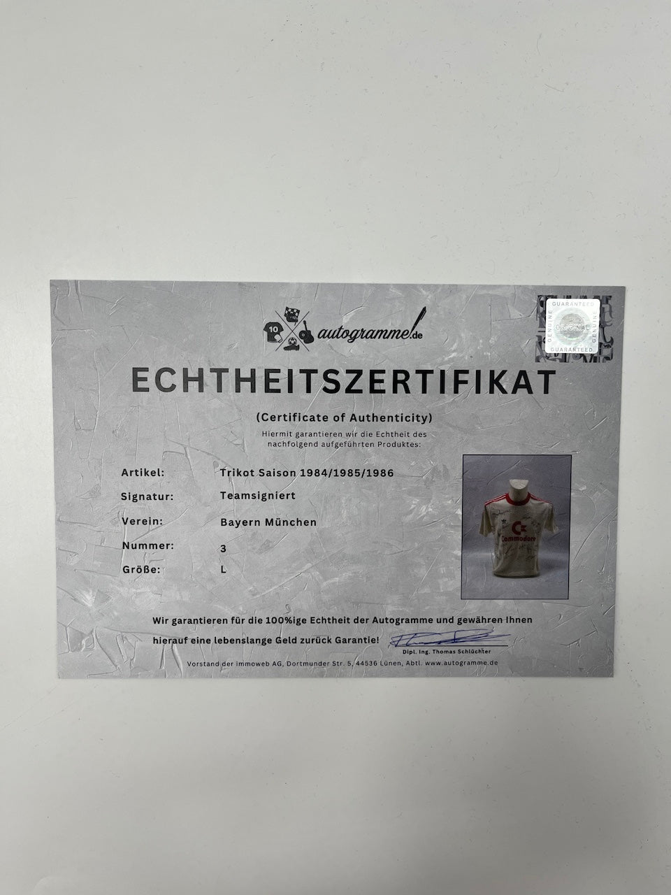 Bayern München Trikot 1984/1985/1986 Teamsigniert Autogramm Adidas L