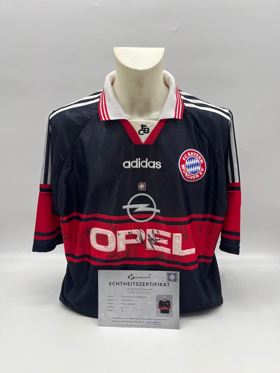 Bayern München Trikot 1997/1998/1999 Teamsigniert Autogramm Adidas XL
