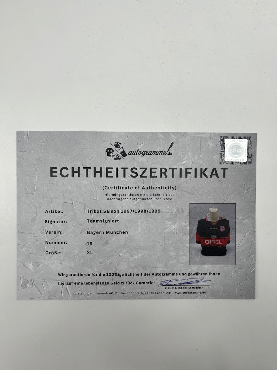 Bayern München Trikot 1997/1998/1999 Teamsigniert Autogramm Adidas XL