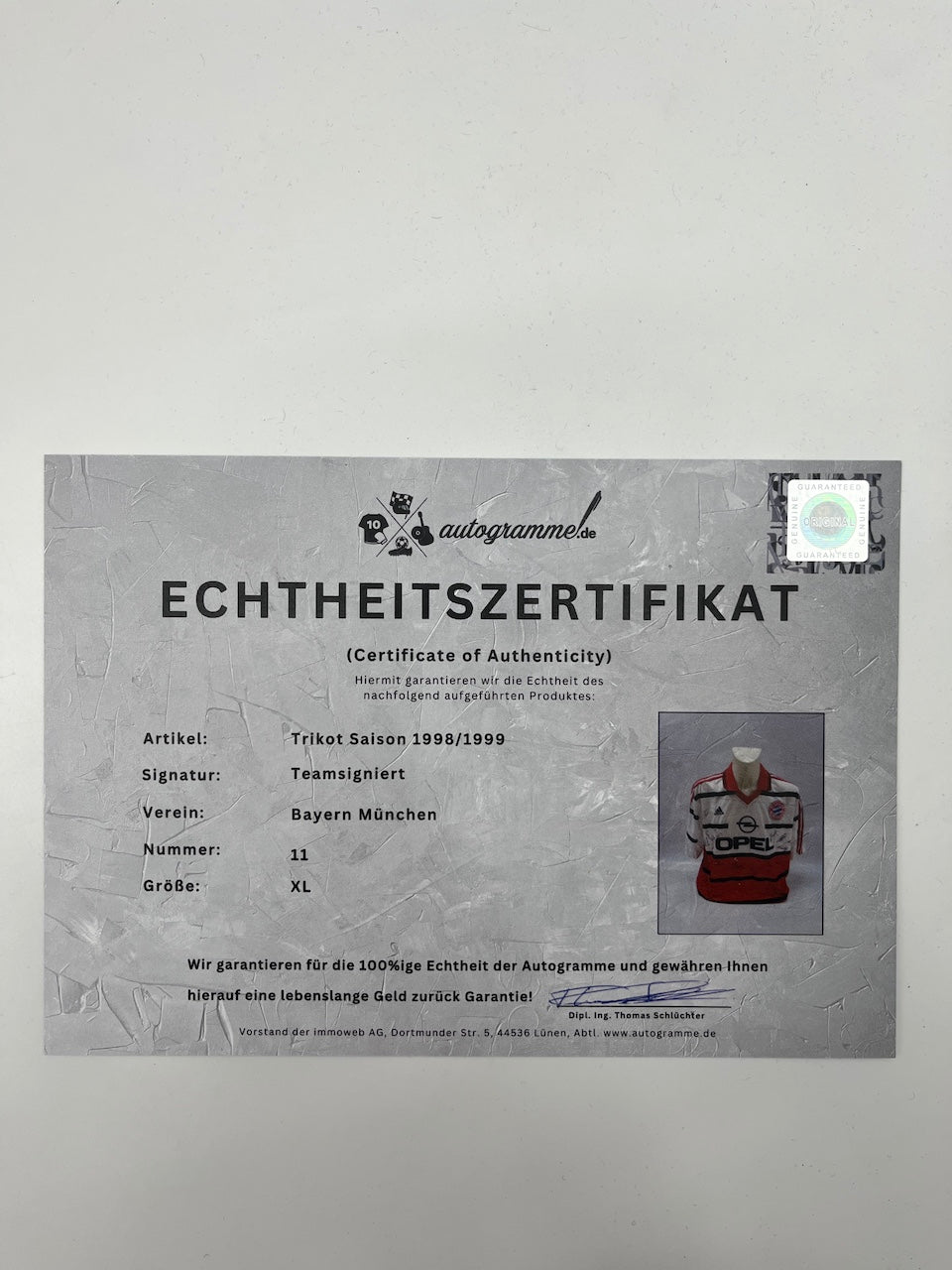 Bayern München Trikot 1998/1999 Teamsigniert Autogramm Adidas XL