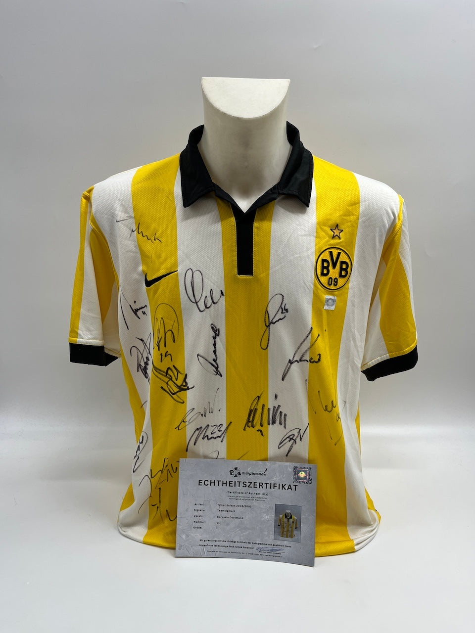 BVB jersey 2006/2007 team signed Borussia Dortmund COA Nike L