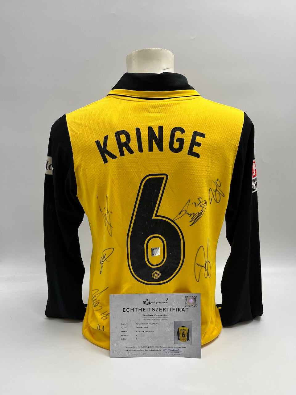 BVB jersey 2007/2008 team signed Borussia Dortmund COA Nike S