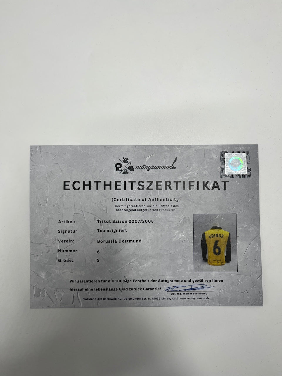 BVB jersey 2007/2008 team signed Borussia Dortmund COA Nike S