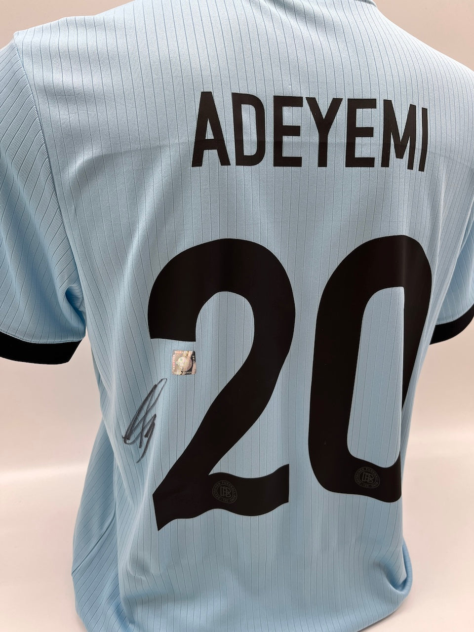 Camiseta de la DFB firmada por Karim Adeyemi. Certificado de autenticidad de Adidas. Nueva talla M.