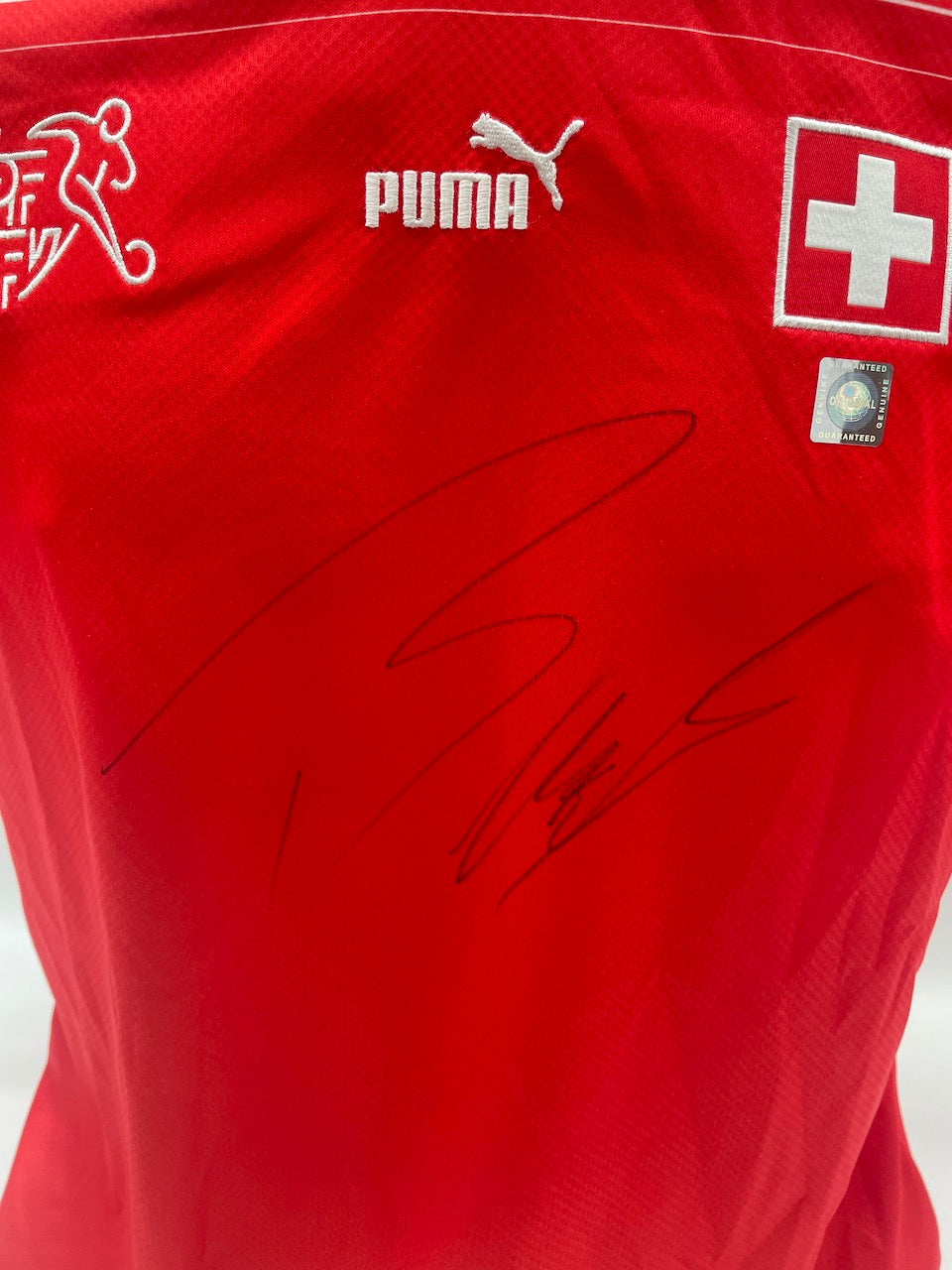 Switzerland jersey tranquillo barneta signed puma autograph hand signed l