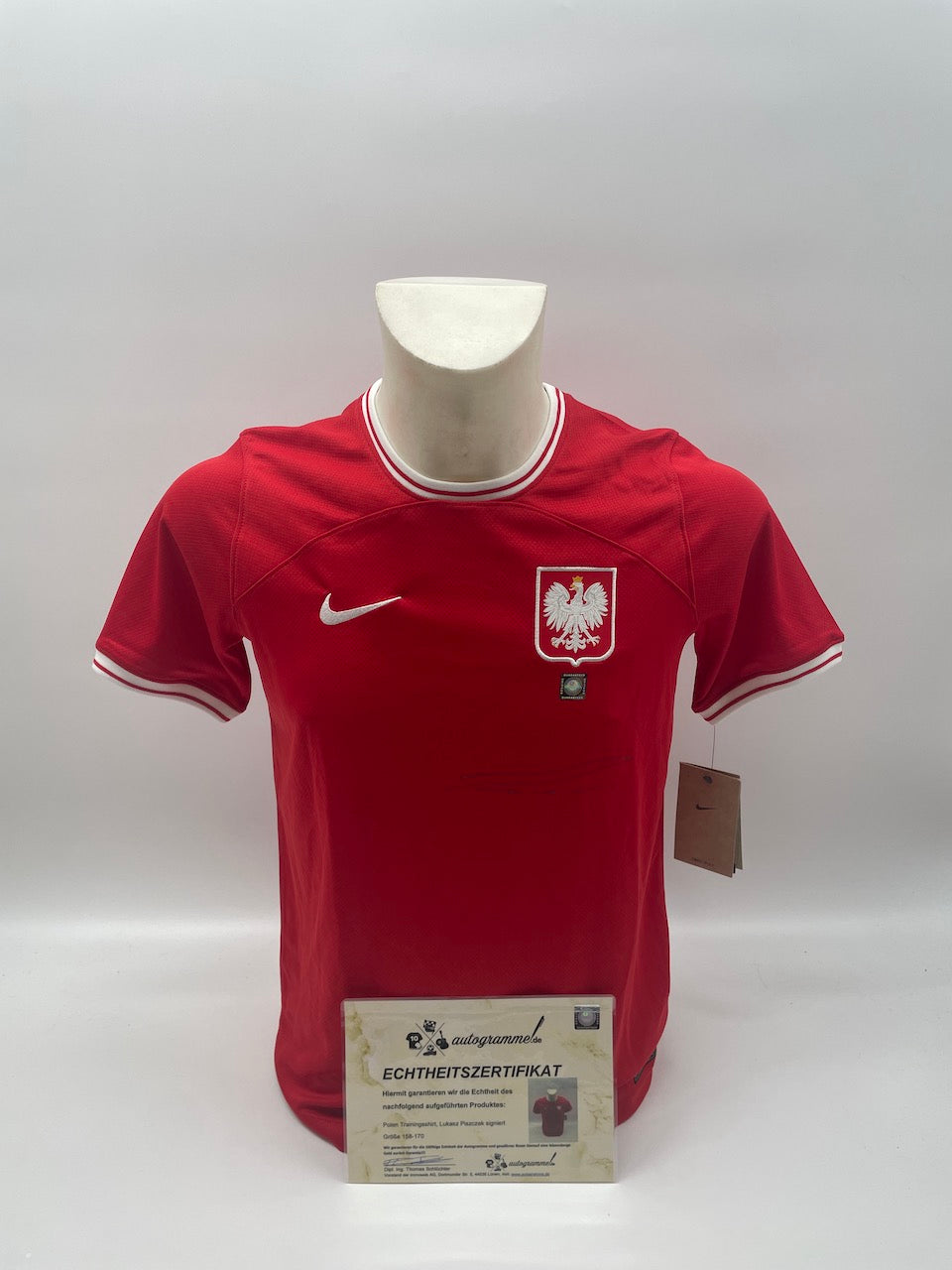 Poland training shirt lukasz piszczek signed autograph Nike new COA 158-170