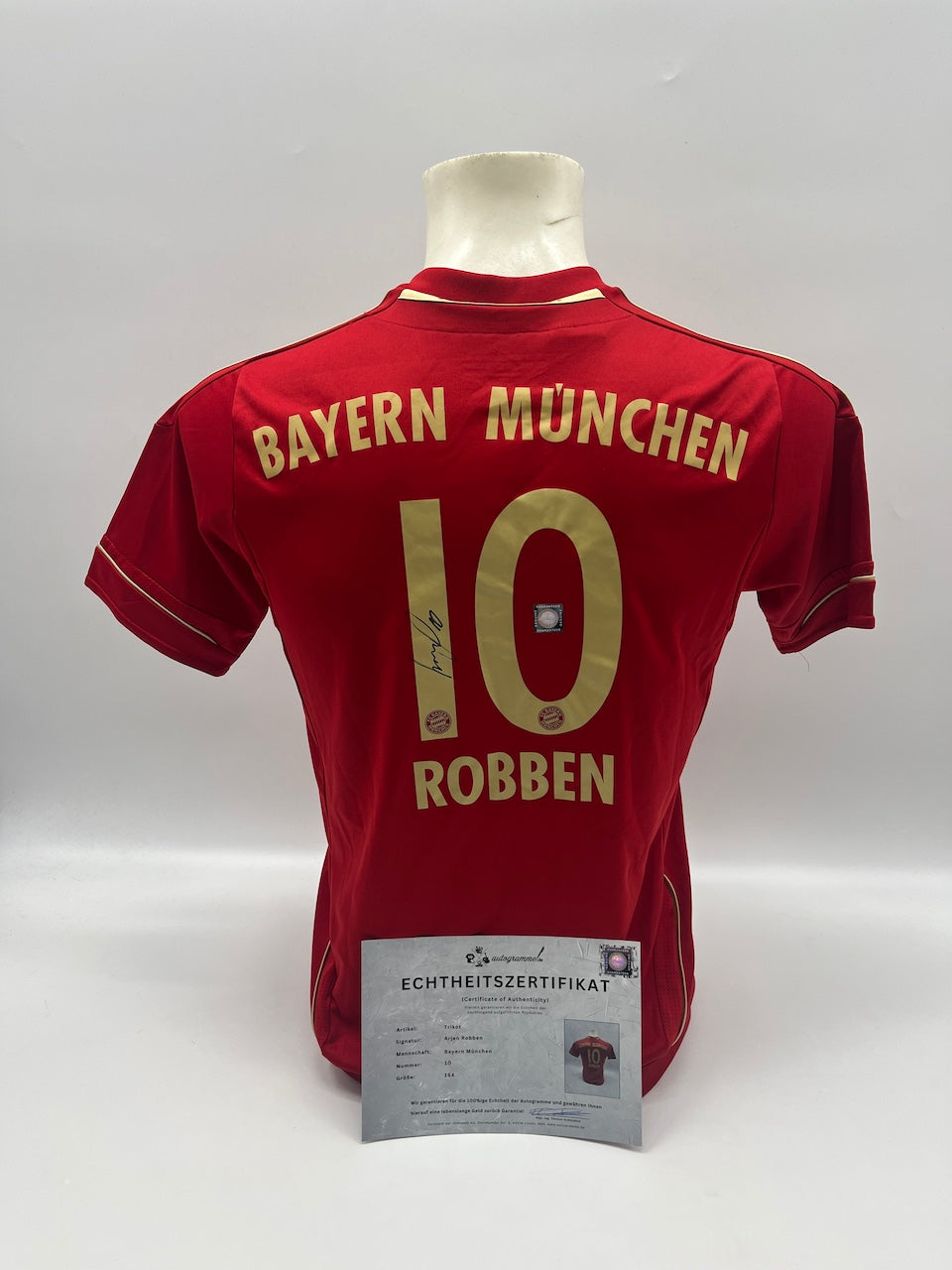 Bayern München Trikot Arjen Robben signiert Autogramm Adidas 164