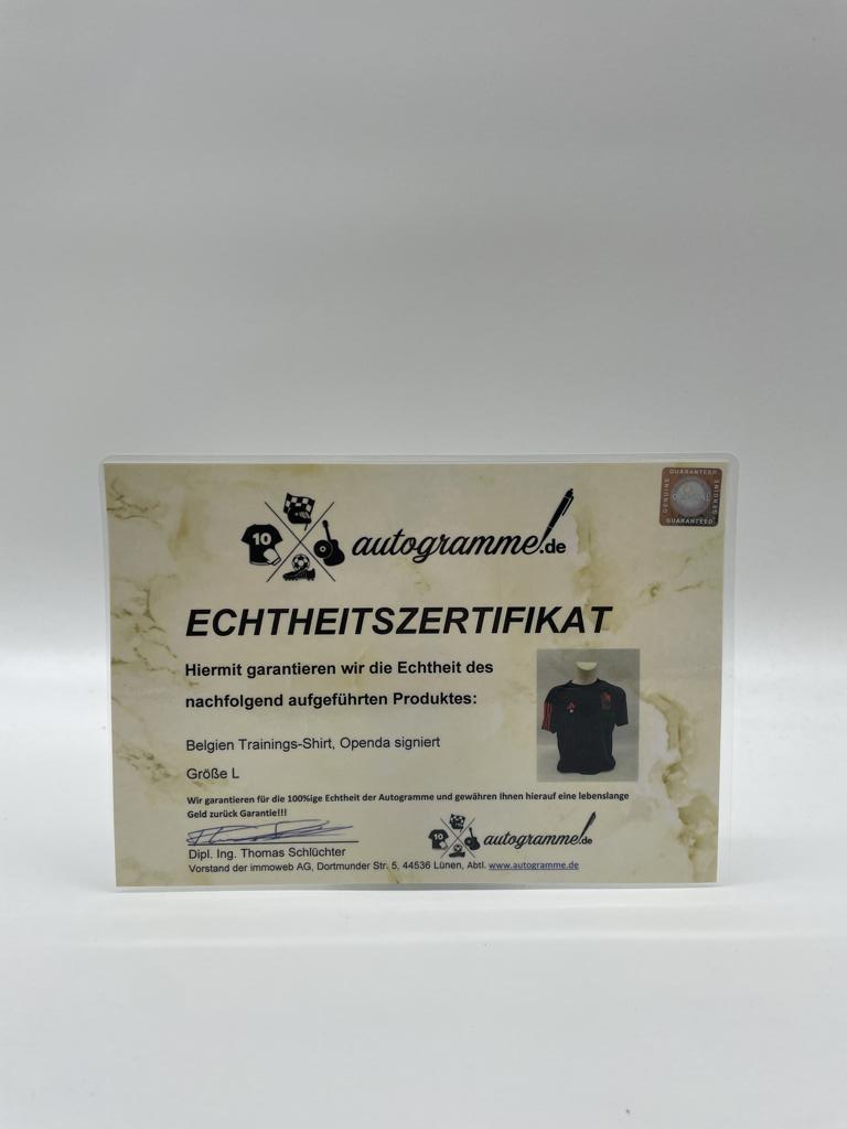 Belgium training shirt lois openda signed adidas coa autograph l