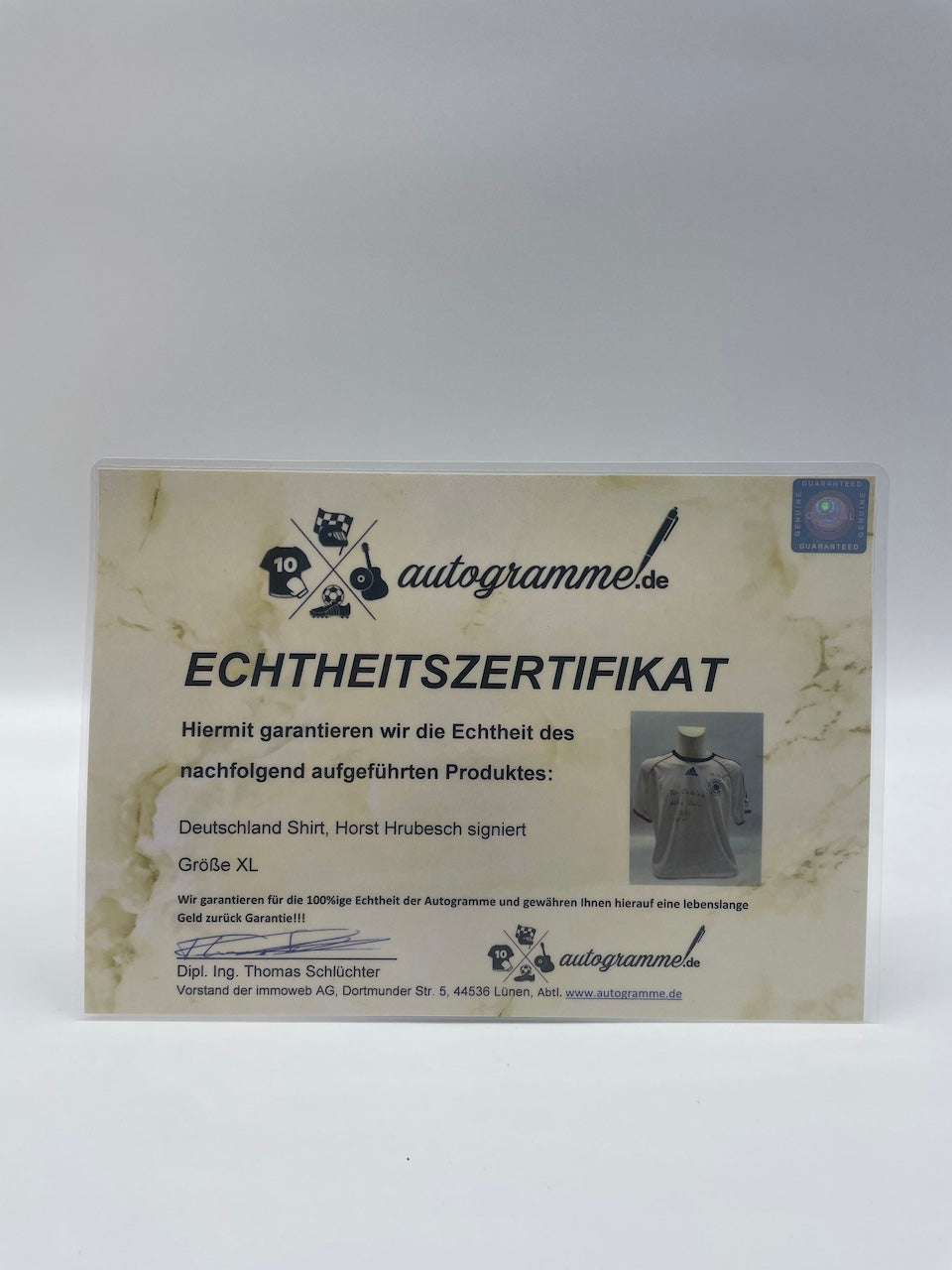 DFB Shirt Horst Hrubesch Signed adidas Coa Germany DFB Autogram XL