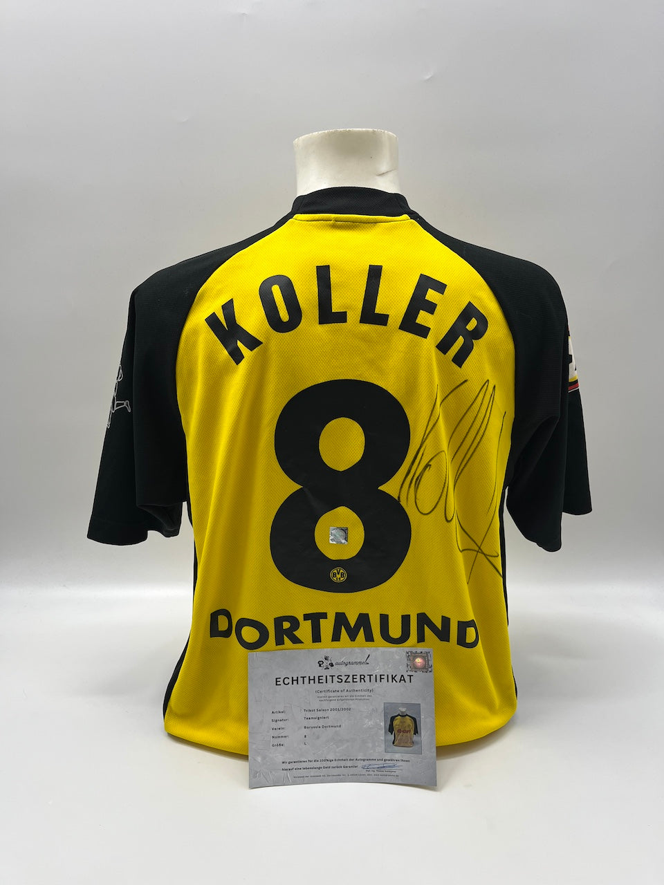 BVB Trikot 2001/2002 Teamsigniert Borussia Dortmund Jan Koller Gool L