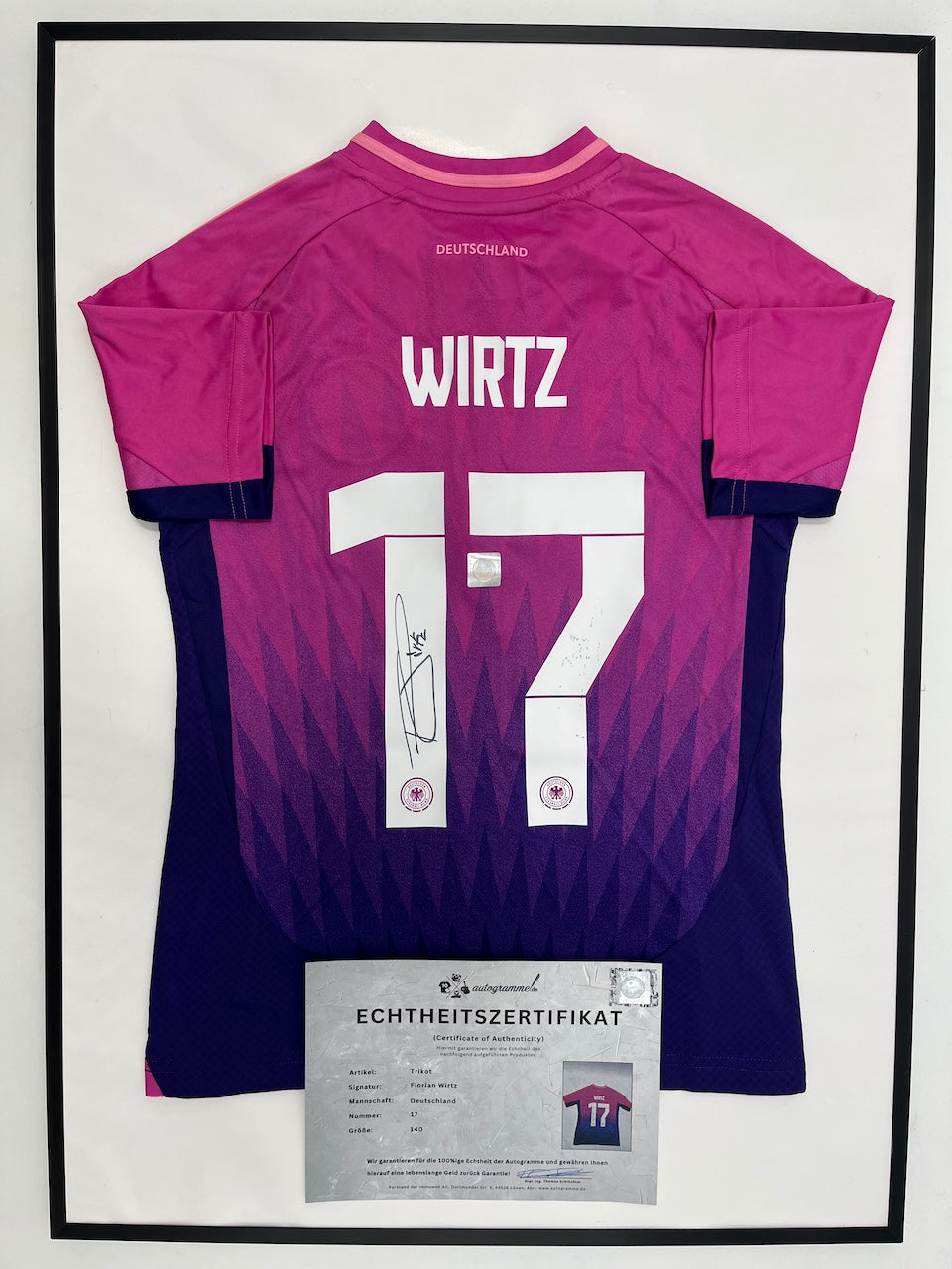Deutschland Trikot Florian Wirtz signiert im Rahmen DFB COA Adidas 140
