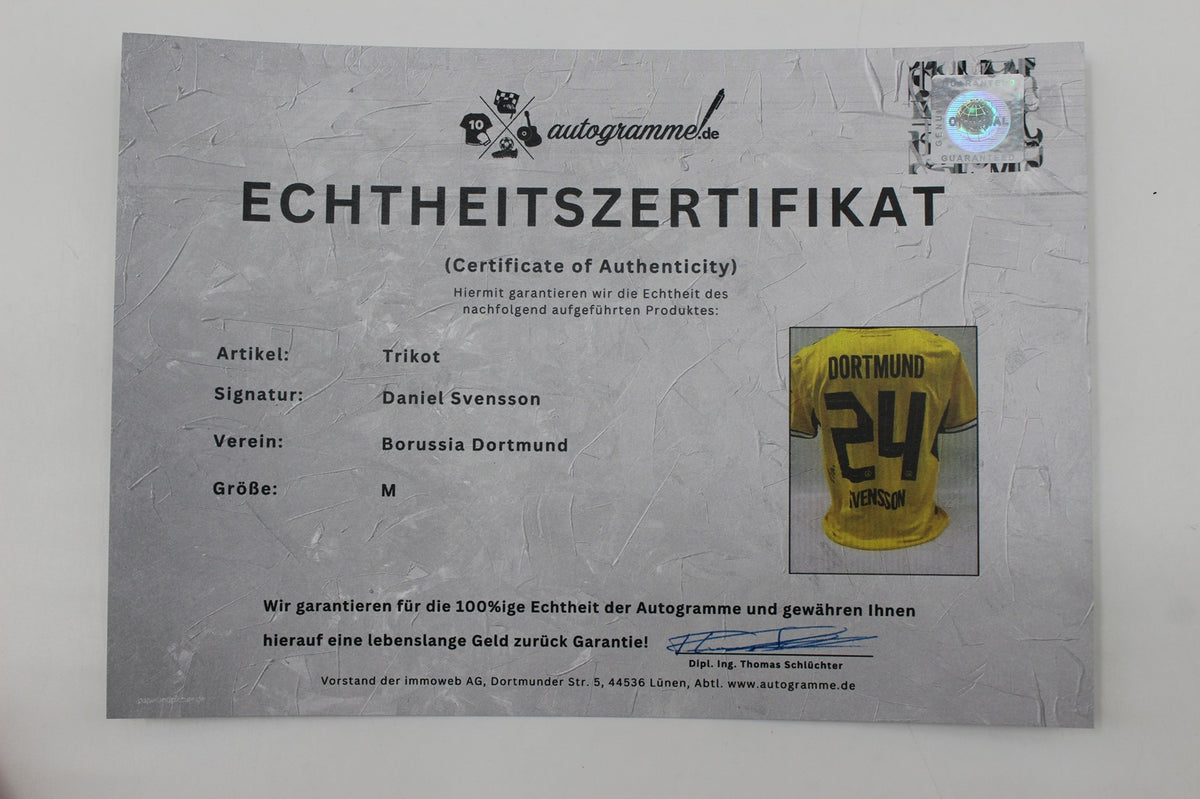 Borussia Dortmund Trikot Daniel Svensson COA BVB Puma neu M 26/27