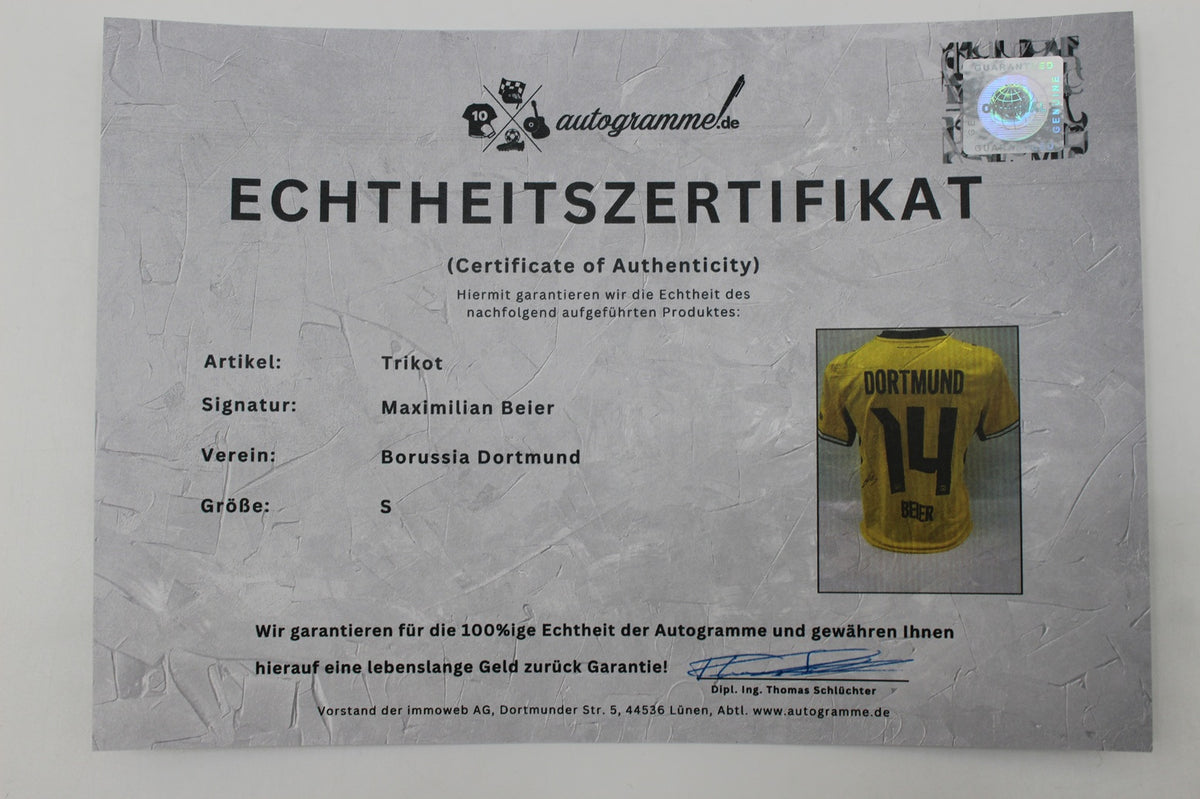 Borussia Dortmund Trikot Maximilian Beier COA BVB Puma neu S 26/27