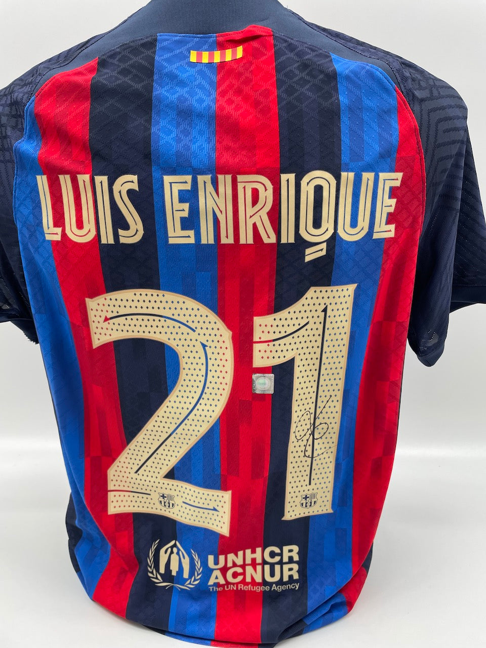 FC Barcelona jersey luis enrique signed autograph nike coa m
