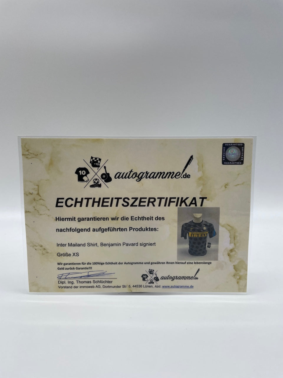 Inter Milan Shirt Benjamin Pavard signed Italy autograph Nike XS