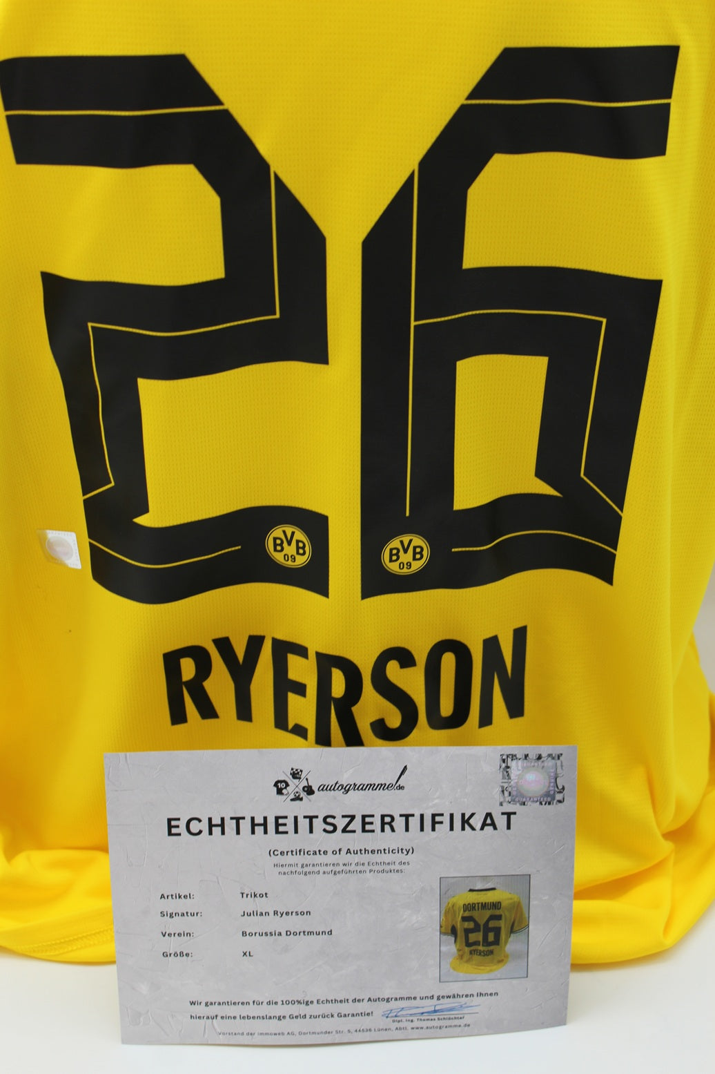 Borussia Dortmund Trikot Julian Ryerson COA BVB Puma neu XL 26/27
