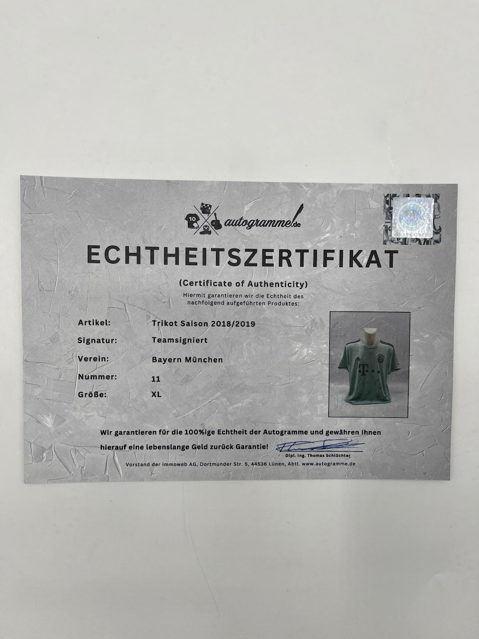 Bayern München Trikot 2018/2019 Teamsigniert Autogramm Adidas XL