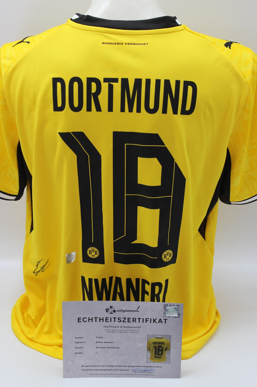 Borussia Dortmund Trikot Ethan Nwaneri COA BVB Puma neu L 26/27