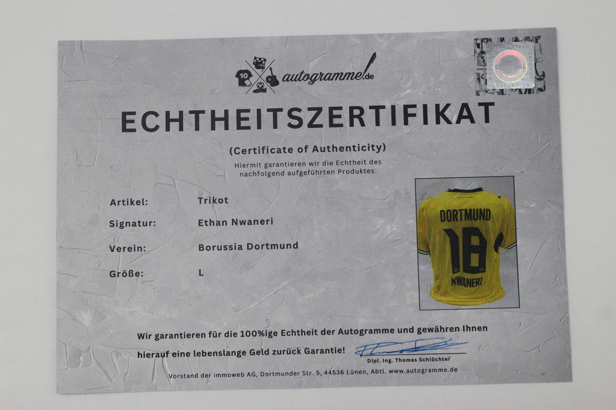 Borussia Dortmund Trikot Ethan Nwaneri COA BVB Puma neu L 26/27