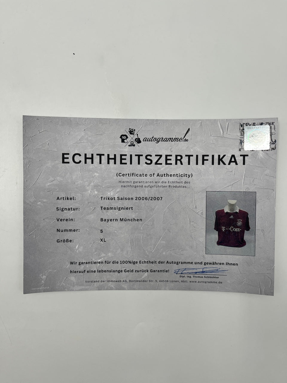 Bayern München Trikot 2006/2007 Teamsigniert Autogramm COA Adidas XL