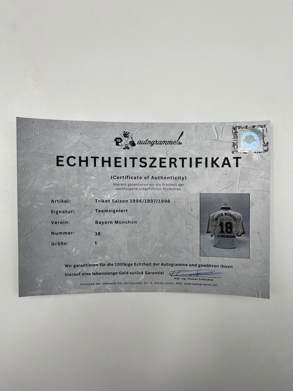 Bayern München Trikot 1996/1997/1998 Teamsigniert Autogramm Adidas L