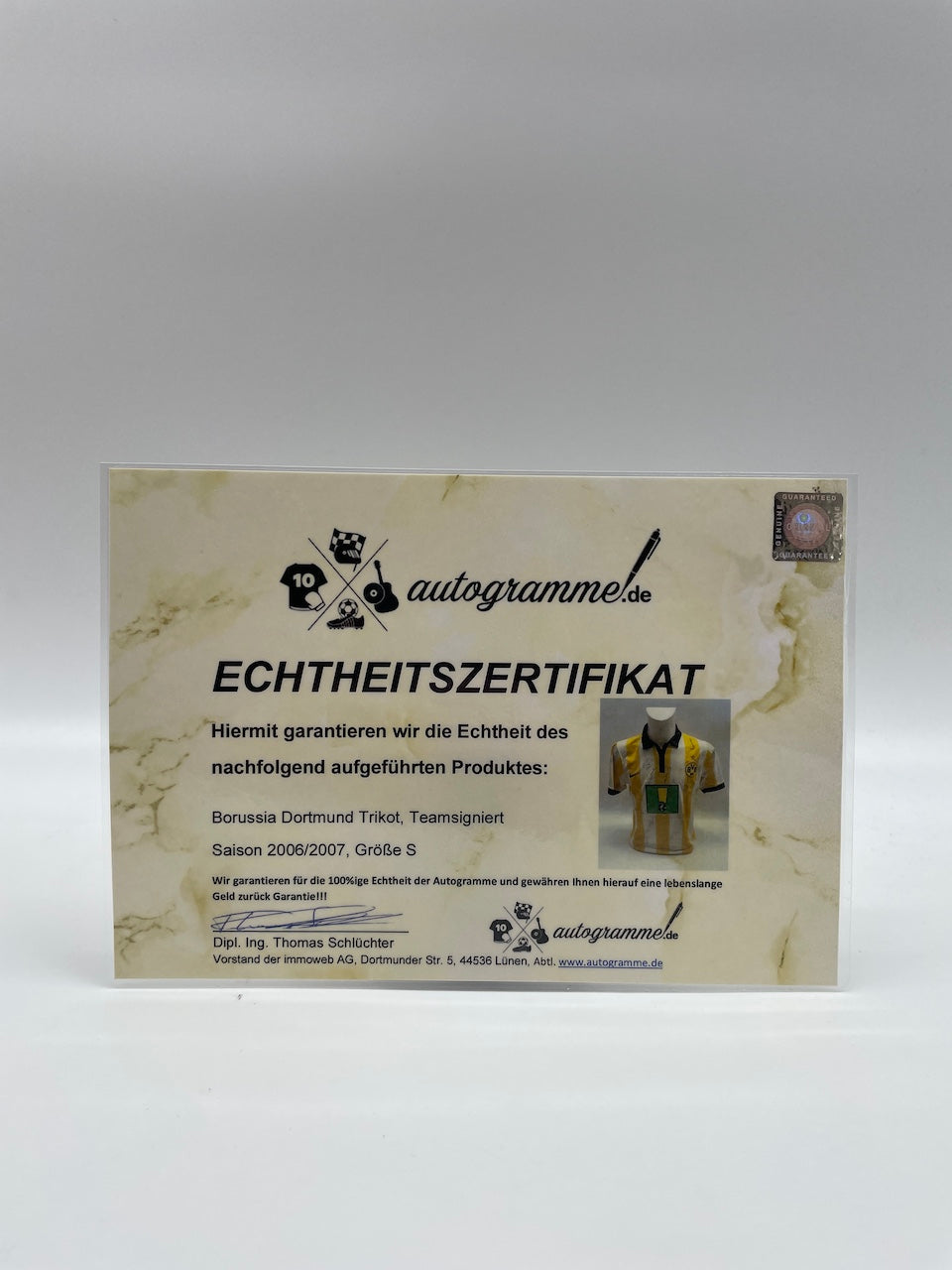 BVB Trikot 2006/2007 team signed Borussia Dortmund Coa Nike S